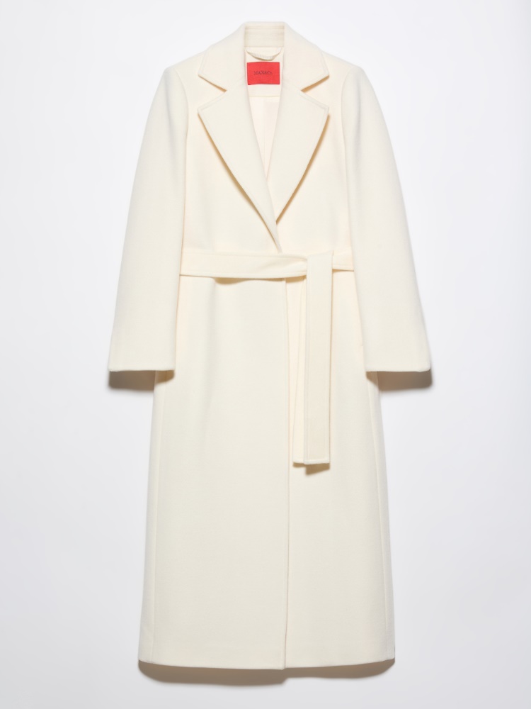 Jacquard stole, navy | MAX&Co. Purelong wool-drap midi coat - IVORY - MAX&Co.